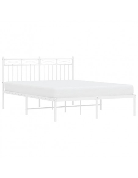 Giroletto con Testiera Metallo Bianco 140x190 cm