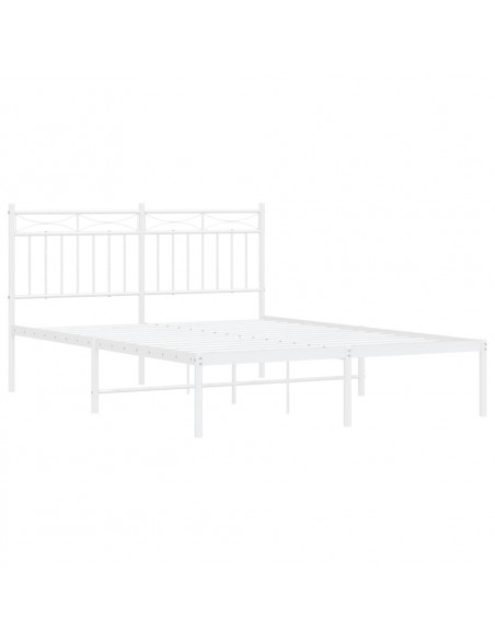 Giroletto con Testiera Metallo Bianco 140x190 cm