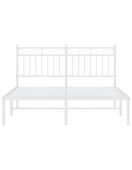 Giroletto con Testiera Metallo Bianco 140x190 cm
