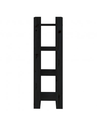 Libreria/Divisorio Nero 41x35x125 cm in Legno Massello di Pino
