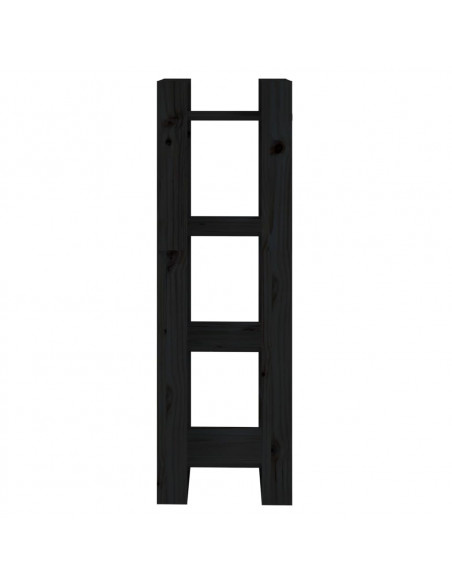 Libreria/Divisorio Nero 41x35x125 cm in Legno Massello di Pino