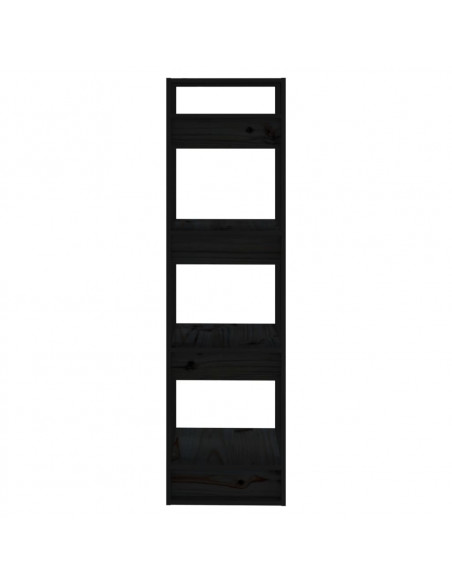 Libreria/Divisorio Nero 41x35x125 cm in Legno Massello di Pino