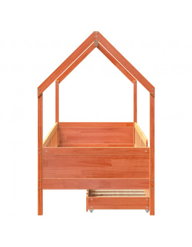 Giroletto Bambini con Cassetti 80x200 cm Legno Massello di Pino