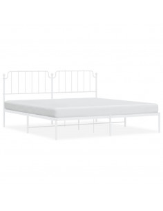 Giroletto con Testiera Metallo Bianco 193x203 cm 2