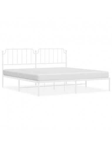 Giroletto con Testiera Metallo Bianco 193x203 cm