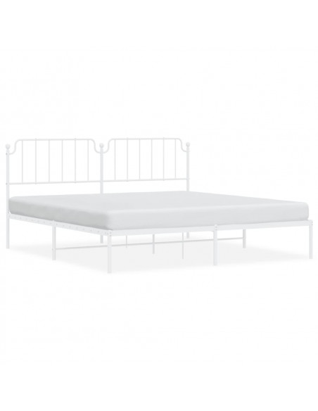 Giroletto con Testiera Metallo Bianco 193x203 cm