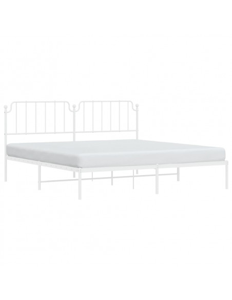 Giroletto con Testiera Metallo Bianco 193x203 cm