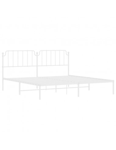 Giroletto con Testiera Metallo Bianco 193x203 cm