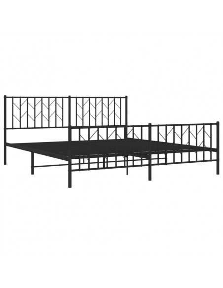 Giroletto con Testiera e Pediera Metallo Nero 183x213 cm