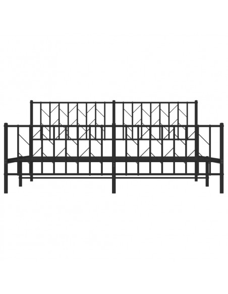 Giroletto con Testiera e Pediera Metallo Nero 183x213 cm