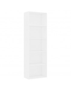 Libreria a 5 Ripiani Bianca 60x30x189 cm in Legno Multistrato 2