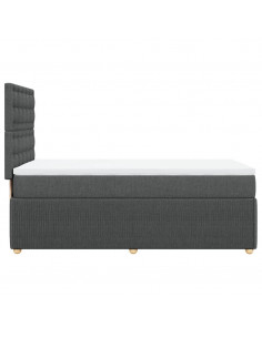 Giroletto a Molle con Materasso Grigio Scuro 90x190 cm Tessuto 2