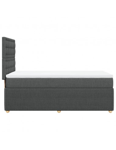 Giroletto a Molle con Materasso Grigio Scuro 90x190 cm Tessuto