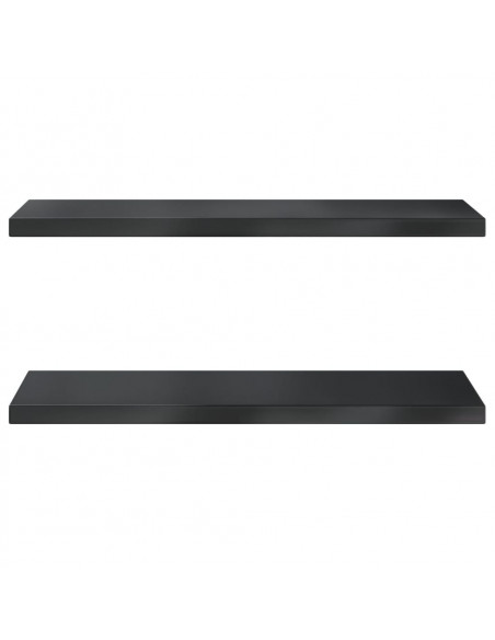 Mensole a Muro 2 pz 75x30x3 cm Nero in Acciaio Inossidabile