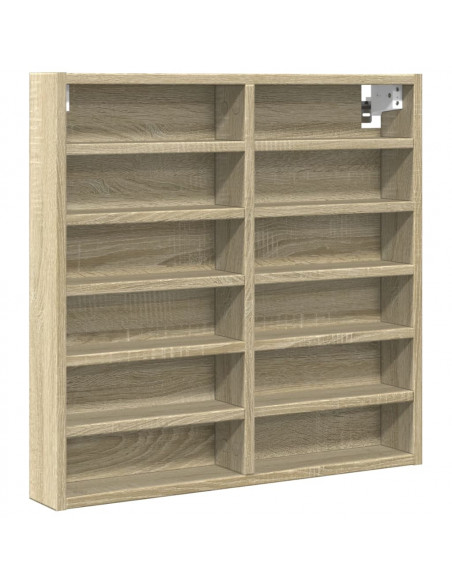 Armadietto Vetrina Rovere Sonoma 60x8,5x58 cm Legno Multistrato