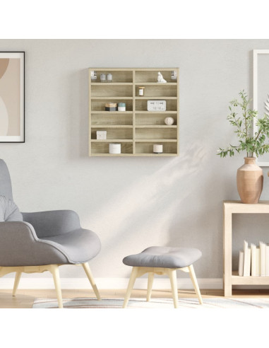 Armadietto Vetrina Rovere Sonoma 60x8,5x58 cm Legno Multistrato