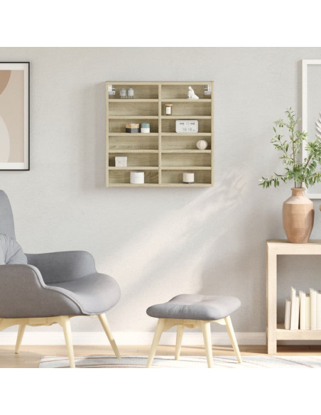 Armadietto Vetrina Rovere Sonoma 60x8,5x58 cm Legno Multistrato