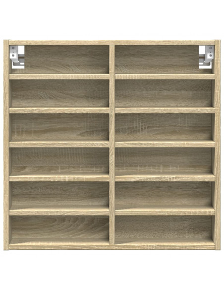Armadietto Vetrina Rovere Sonoma 60x8,5x58 cm Legno Multistrato