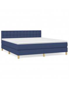 Giroletto a Molle con Materasso Blu 180x200 cm in Tessuto 2