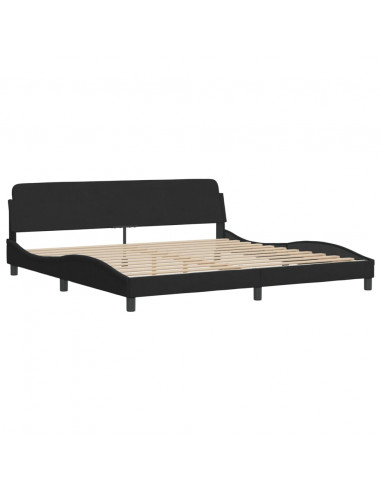 Letto con Materasso Nero 200x200 cm in Velluto