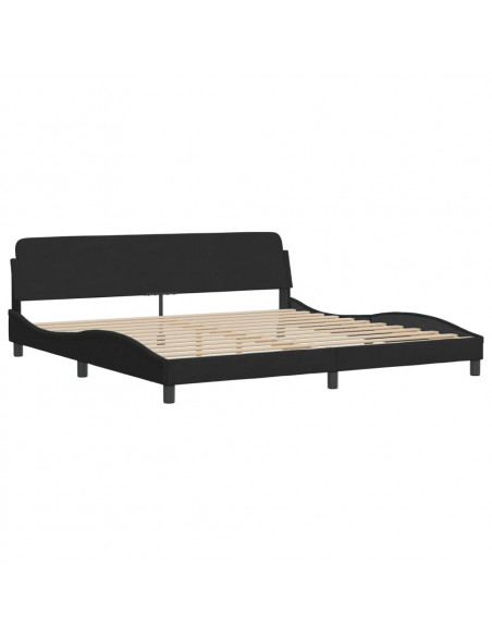 Letto con Materasso Nero 200x200 cm in Velluto