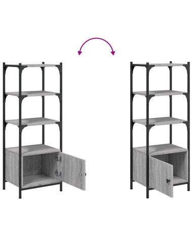 Libreria 3Ripiani Grigio Sonoma 41x30x109,5cm Legno Multistrato