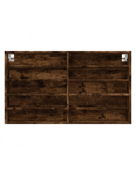Armadietto Vetrina Rovere Fumo 100x15x58 cm Legno Multistrato