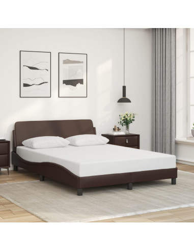 Giroletto con Testiera Marrone 120x200 cm in Similpelle