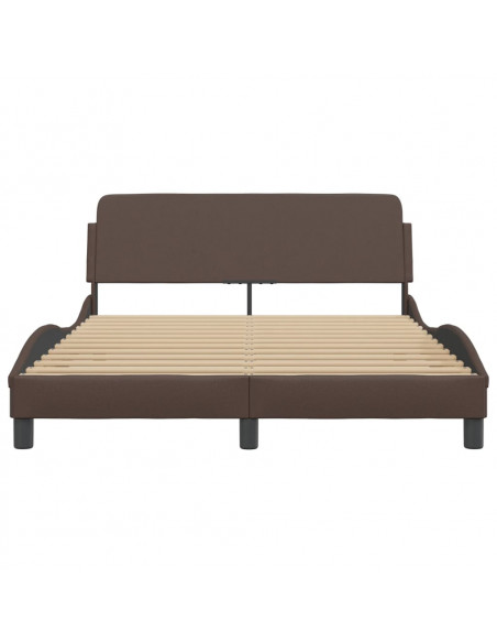 Giroletto con Testiera Marrone 120x200 cm in Similpelle