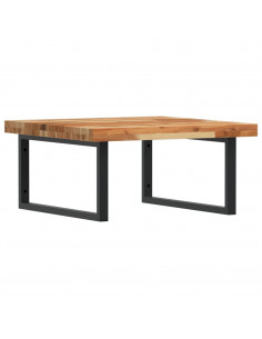 Ripiano a Parete per Lavabo in Acciaio e Massello di Acacia 2