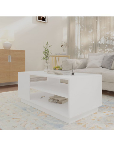 Tavolino da Salotto Bianco 102x55x43 cm in Truciolato