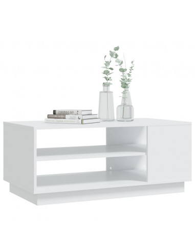 Tavolino da Salotto Bianco 102x55x43 cm in Truciolato