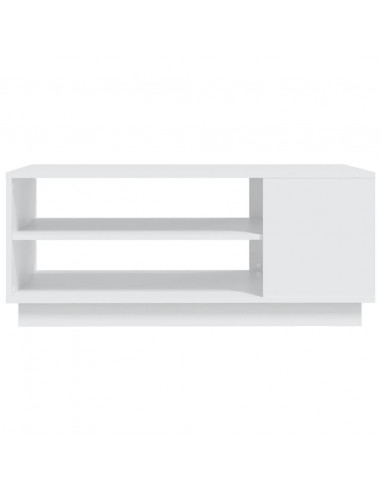 Tavolino da Salotto Bianco 102x55x43 cm in Truciolato