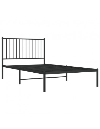 Giroletto con Testiera in Metallo Nero 100x190 cm