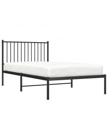 Giroletto con Testiera in Metallo Nero 100x190 cm