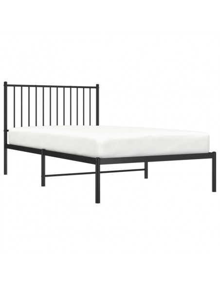 Giroletto con Testiera in Metallo Nero 100x190 cm