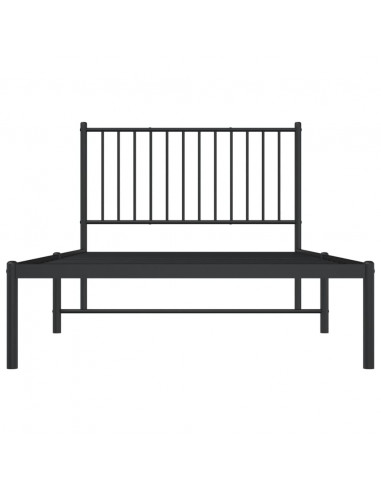 Giroletto con Testiera in Metallo Nero 100x190 cm