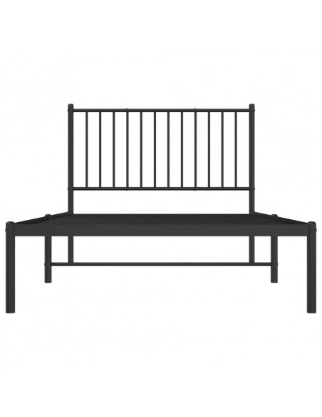 Giroletto con Testiera in Metallo Nero 100x190 cm
