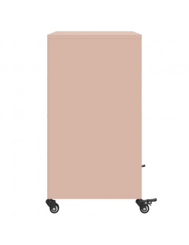 Credenza Rosa 68,5x39x72 cm in Acciaio Laminato a Freddo
