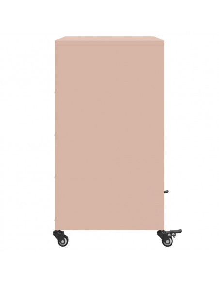 Credenza Rosa 68,5x39x72 cm in Acciaio Laminato a Freddo