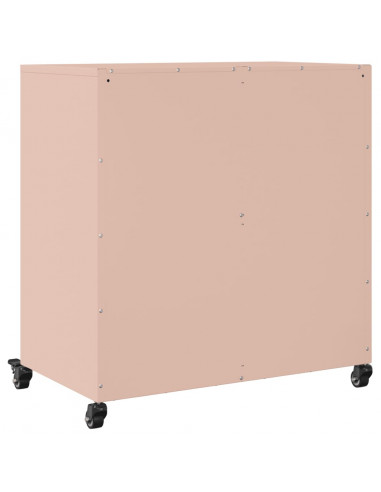 Credenza Rosa 68,5x39x72 cm in Acciaio Laminato a Freddo