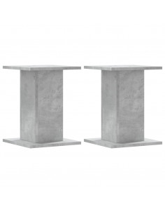 Supporti Altoparlanti 2 pz Grigio 30x30x40 cm Legno Multistrato 2