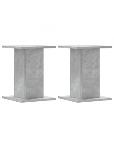 Supporti Altoparlanti 2 pz Grigio 30x30x40 cm Legno Multistrato