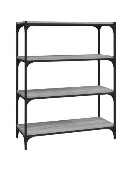 Libreria grigio sonoma 80x33x100 cm Legno Multistrato e Acciaio
