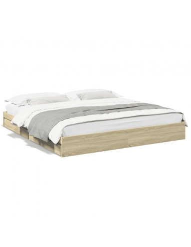 Giroletto Cassetti Rovere Sonoma 200x200 cm Legno Multistrato