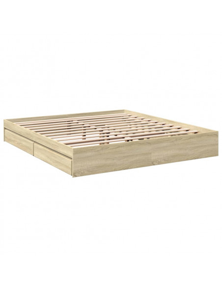Giroletto Cassetti Rovere Sonoma 200x200 cm Legno Multistrato