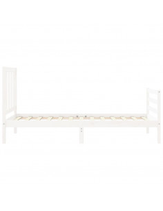 Giroletto con Testiera Bianco Small Single Legno Massello 2