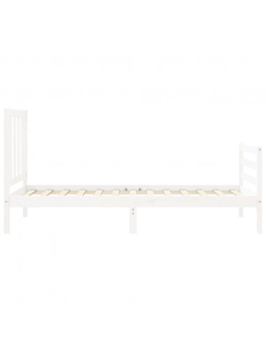 Giroletto con Testiera Bianco Small Single Legno Massello