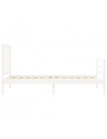 Giroletto con Testiera Bianco Small Single Legno Massello