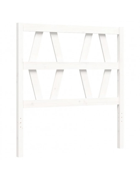 Giroletto con Testiera Bianco 90x200 cm in Legno Massello